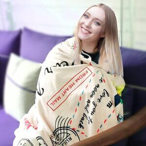 Gifts for Mom Soft Fleece Throw Blanket From DaughterSon Butterfly Letter Design